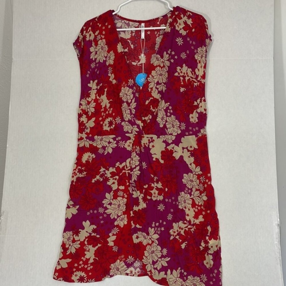 Cupshe NWT Cover Up Viscose Floral Pink & Tan XXL
